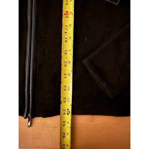 nwt Lauren Ralph Lauren Wool Cashmere Leather Trim Zipper Cardigan Jacket S - Picture 3 of 4